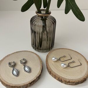 Elegant & Classic Pearl Drop Hoops